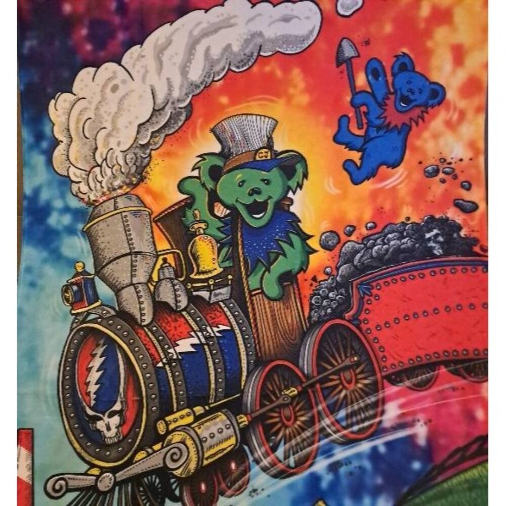 Casey Jones New Bear Grateful Dead Beach Bath Pool Gift Towel Cotton Train Skull - Picture 2 of 5